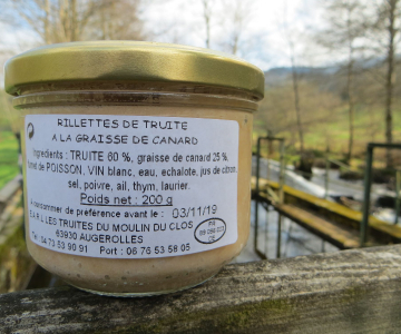 Rillette de truite à la graisse de canard 200g - 8,8€ (44€/kg)